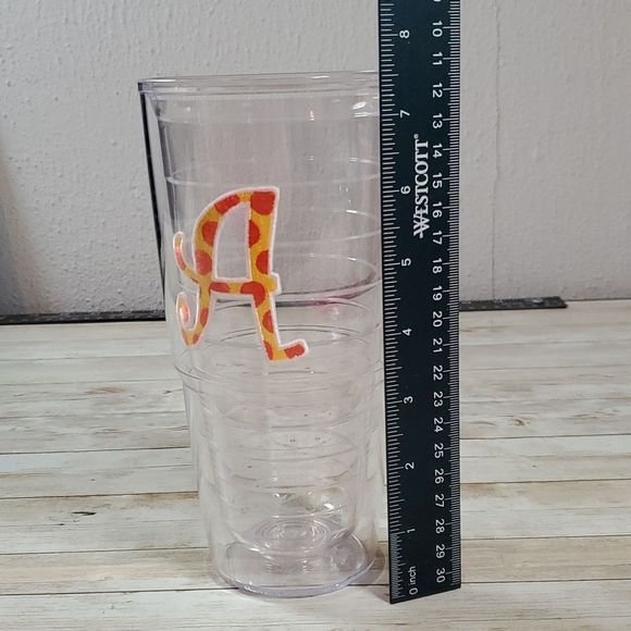 Tervis Orange & Yellow Polka Dot Initial 24 oz Insulated Cup Letter A - Picture 5 of 5